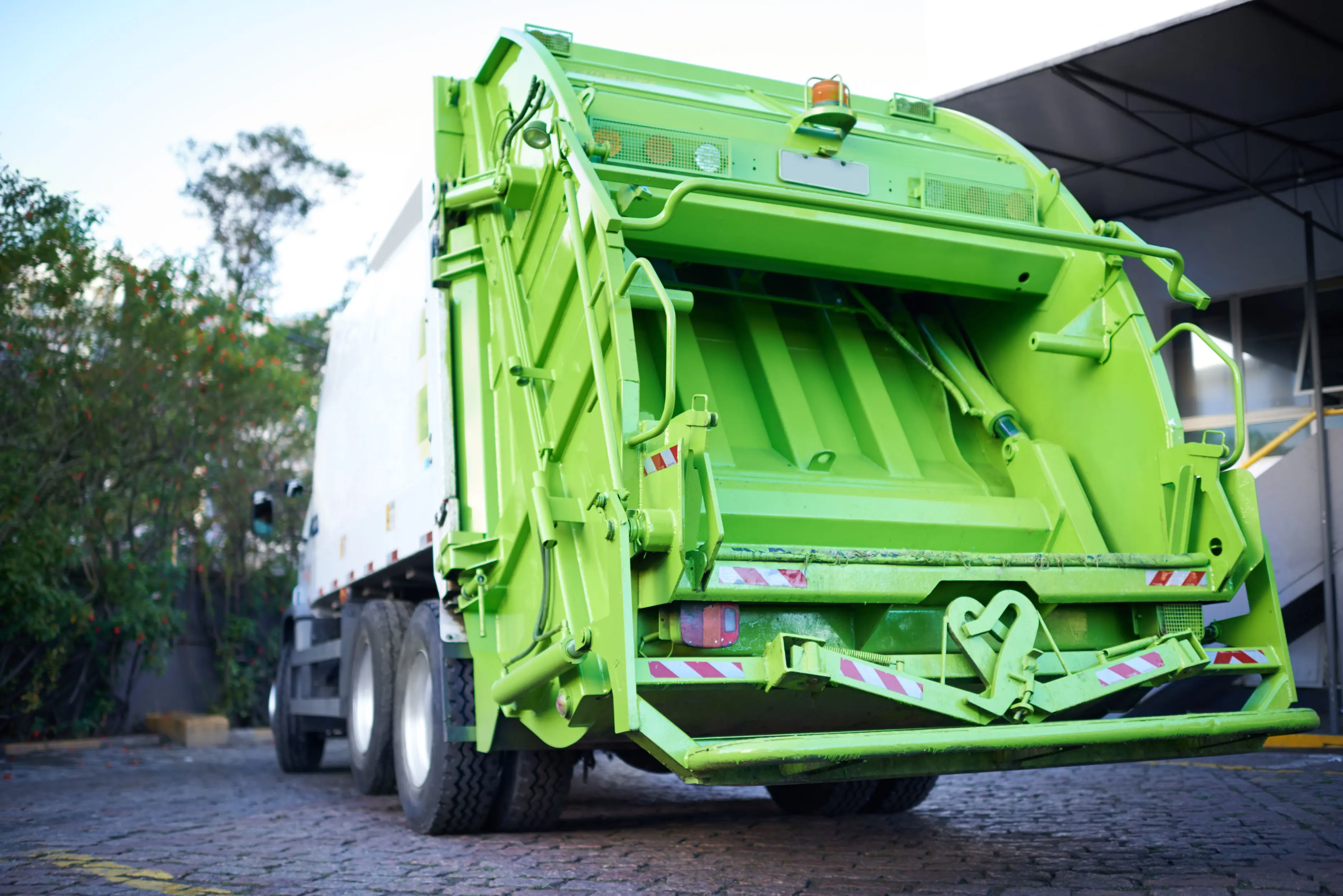 Garbage truck dirt transport collection service